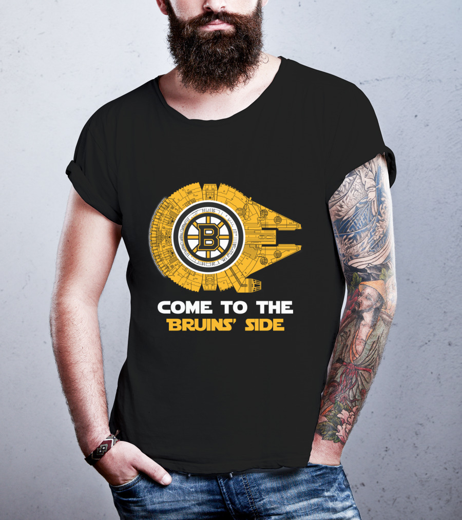 Come To The Bruins' Side Boston Bruins Millennium Falcon T-Shirt