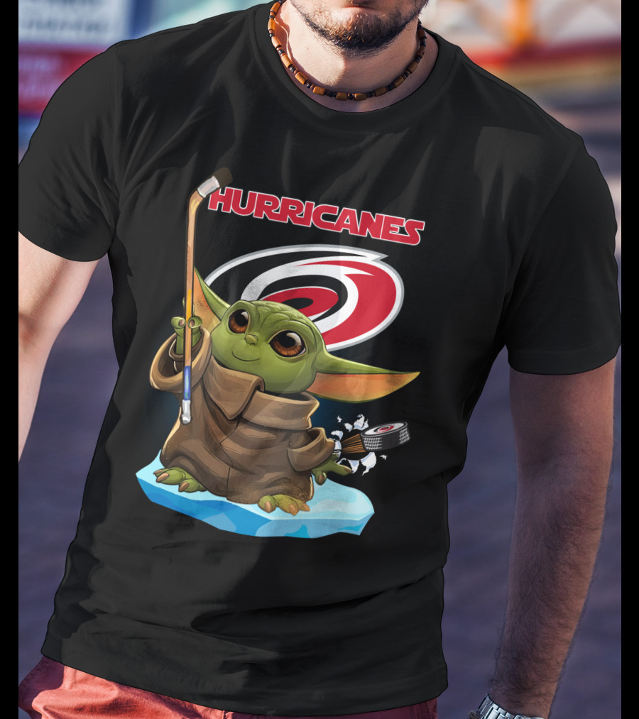 Hurricanes Baby Yoda Carolina Nhl Hockey T-Shirt