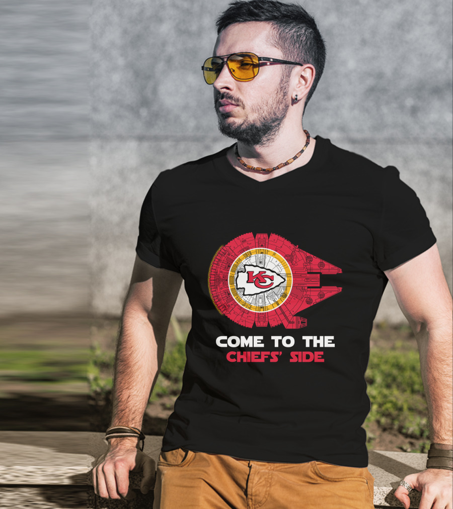 Come To The Chiefs' Side Kansas City Chiefs Millennium Falcon Nfl T-Shirt