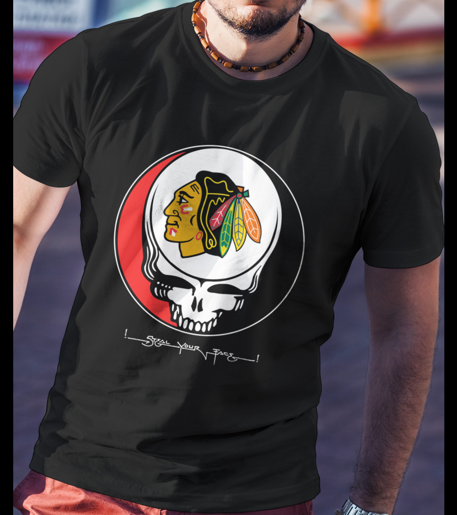 Chicago Blackhawks Steal Your Face Grateful Dead T-Shirt