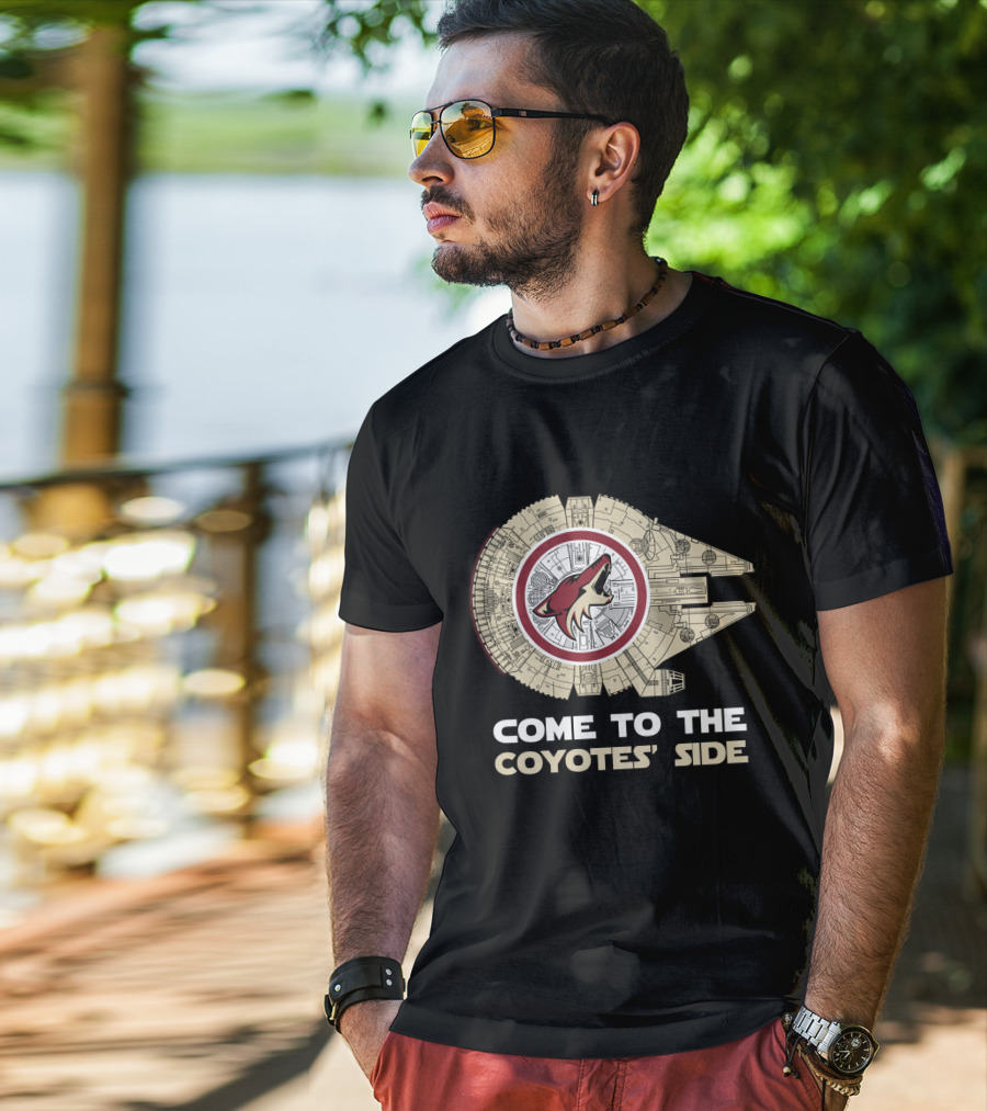 Come To The Coyotes' Side Arizona Coyotes Millennium Falcon T-Shirt