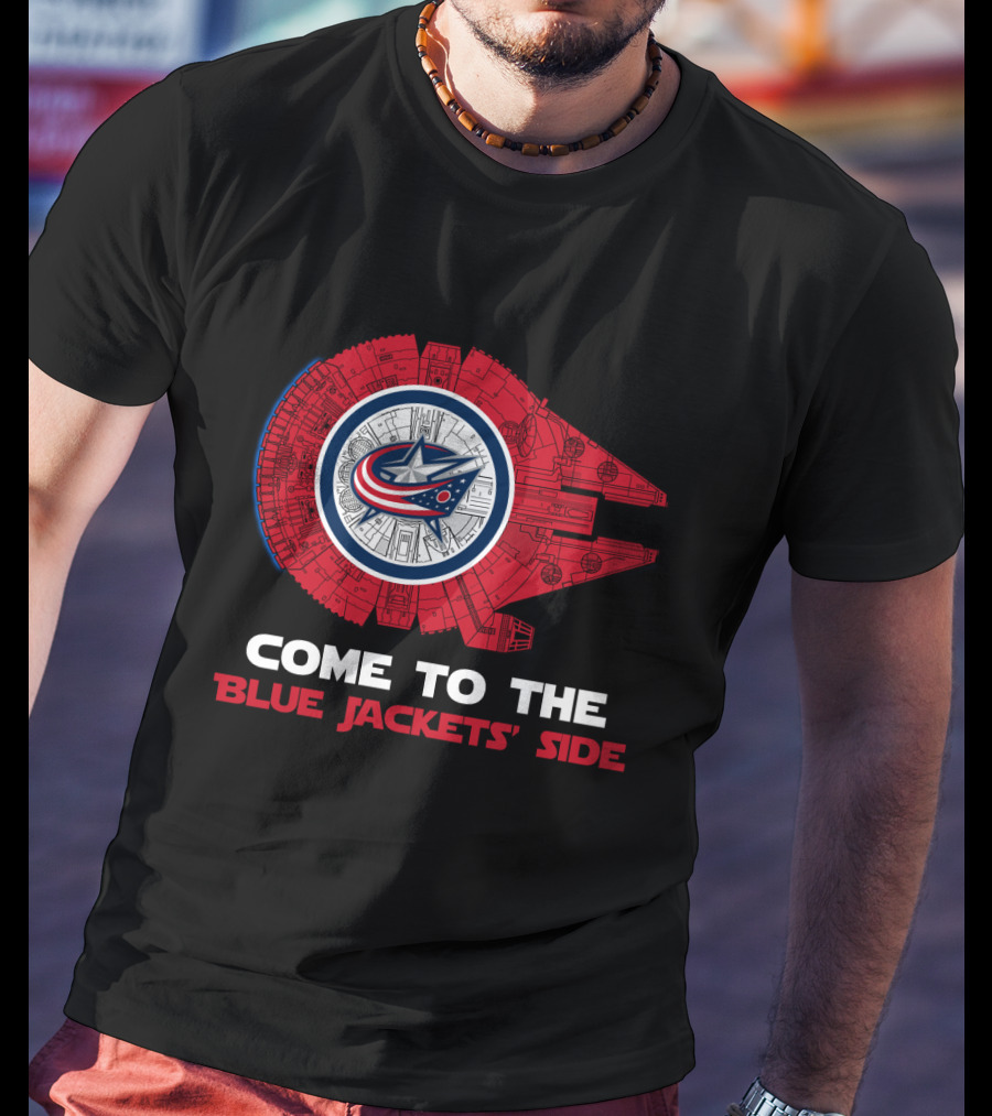 Columbus Blue Jackets Come To The Blue Jackets' Side Millennium Falcon T-Shirt