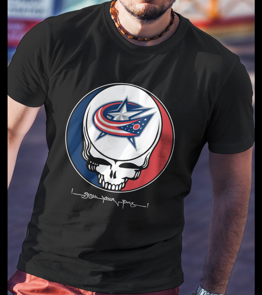 Steal Your Face Grateful Dead Columbus Blue Jackets T-Shirt
