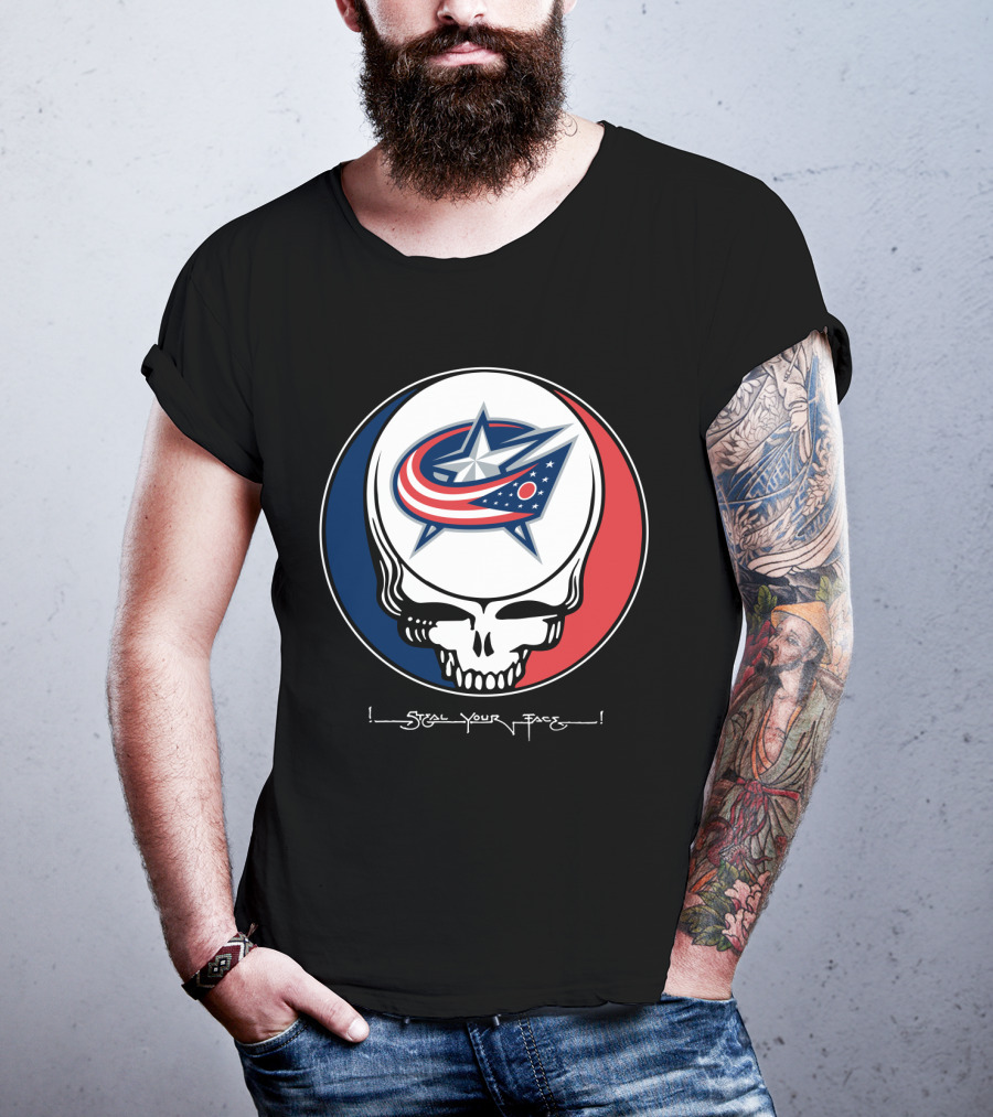 Steal Your Face Grateful Dead Columbus Blue Jackets T-Shirt