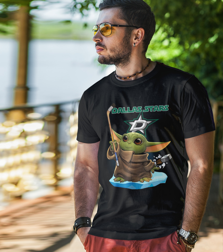 Baby Yoda Dallas Stars Hockey T-Shirt