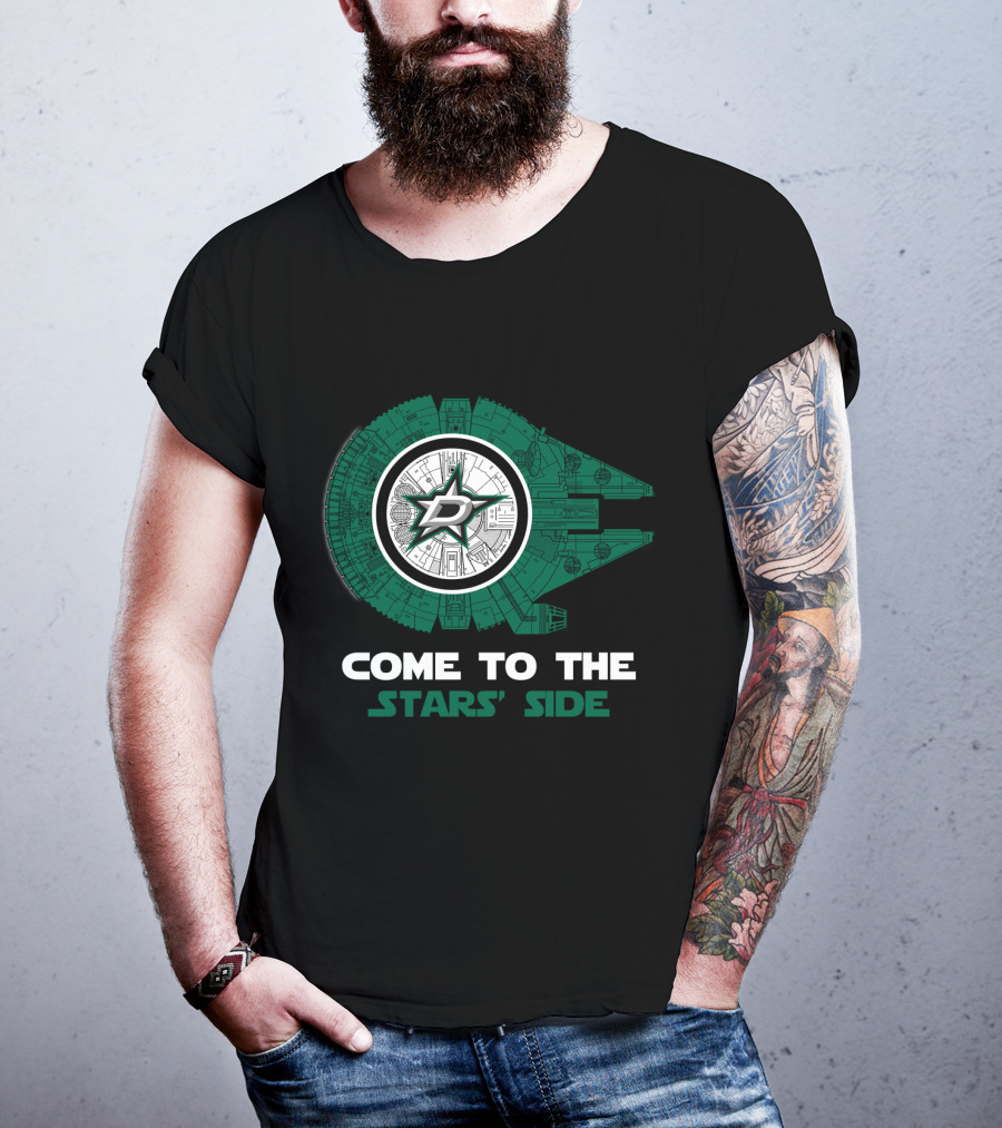 Come To The Stars' Side Dallas Stars Millennium Falcon T-Shirt
