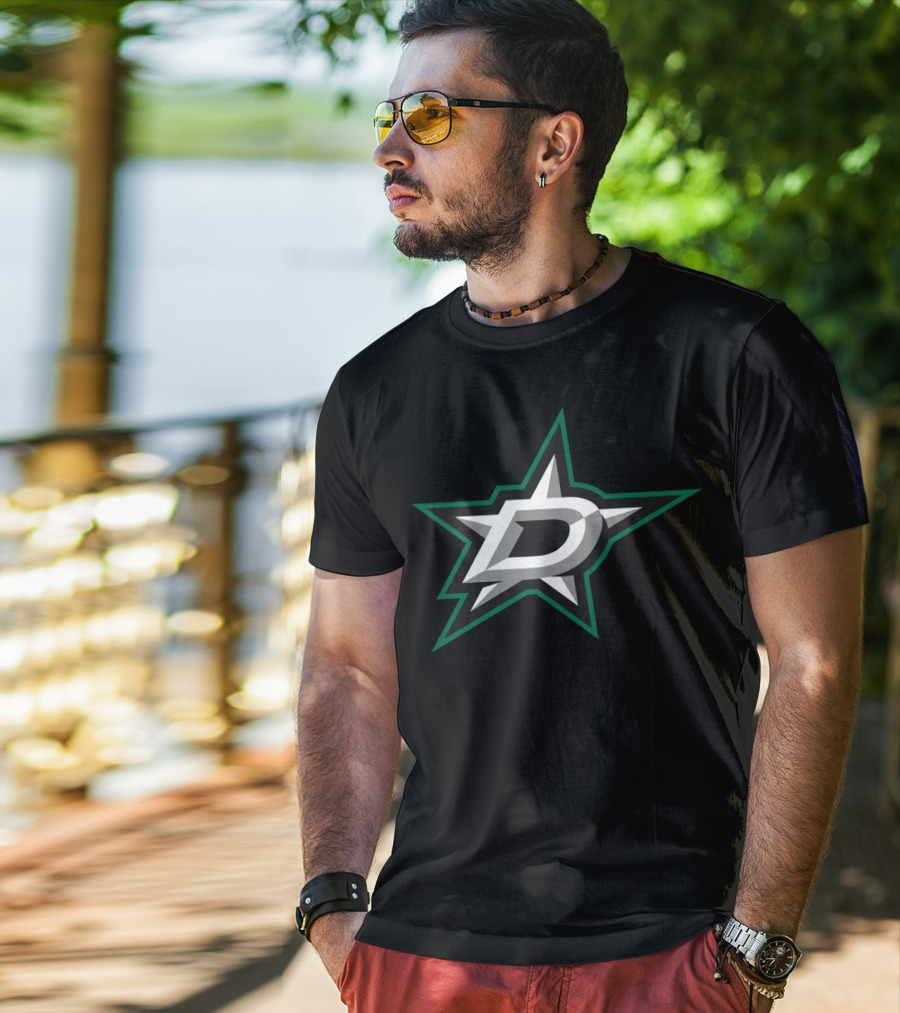 Dallas Stars Hockey Team Logo Black T-Shirt