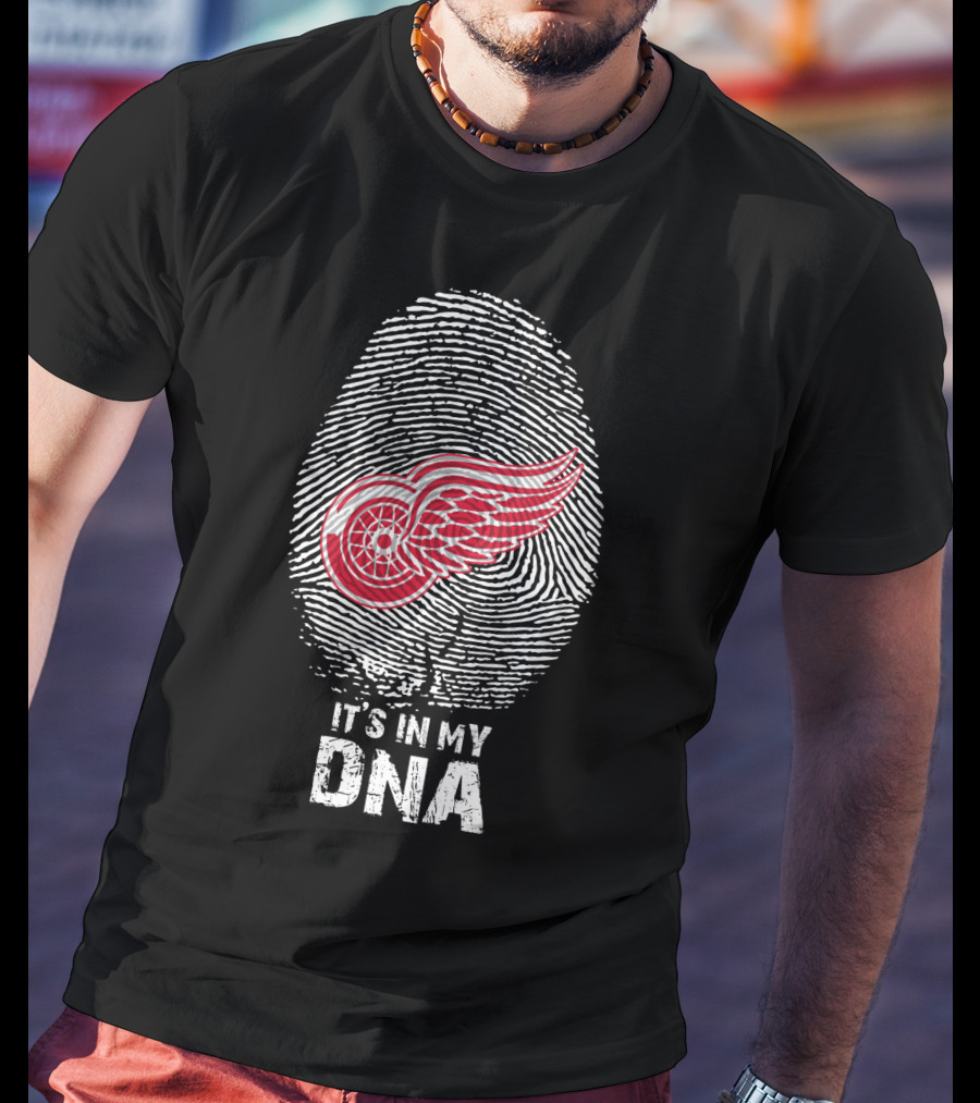 Red Wings It's In My DNA Fingerprint T-Shirt