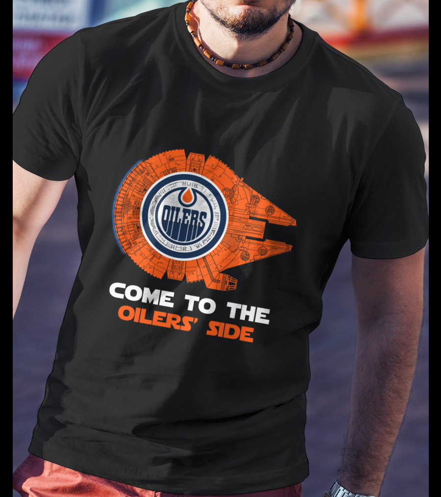 Come To The Oilers' Side Edmonton Oilers Millennium Falcon T-Shirt