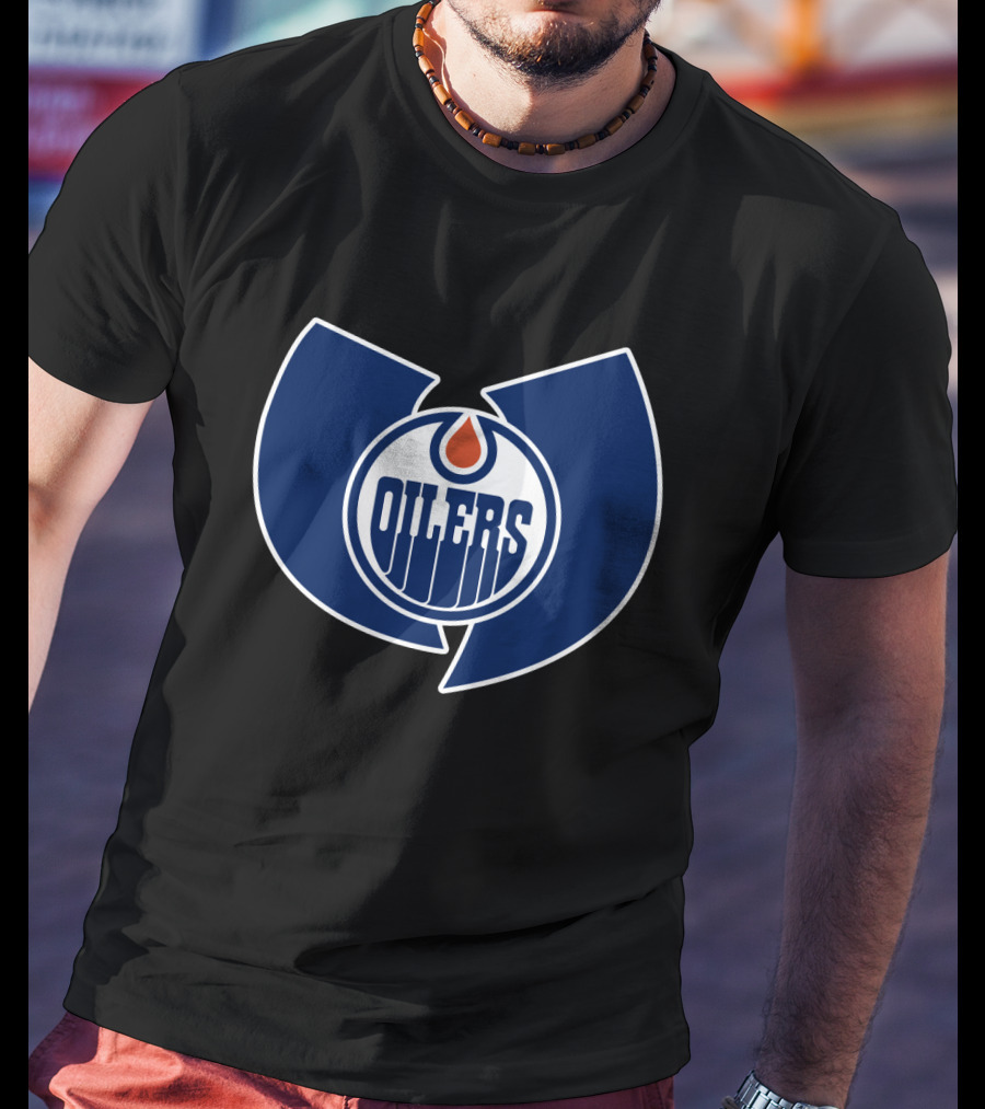 Edmonton Oilers Wu Tang Clan Logo Crossover T-Shirt