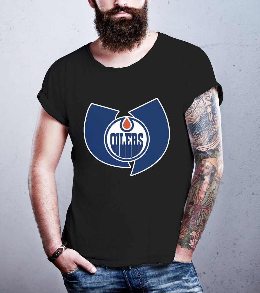 Edmonton Oilers Wu Tang Clan Logo Crossover T-Shirt