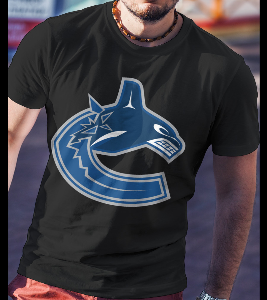 Vancouver Canucks Orca NHL Logo Crest T-Shirt
