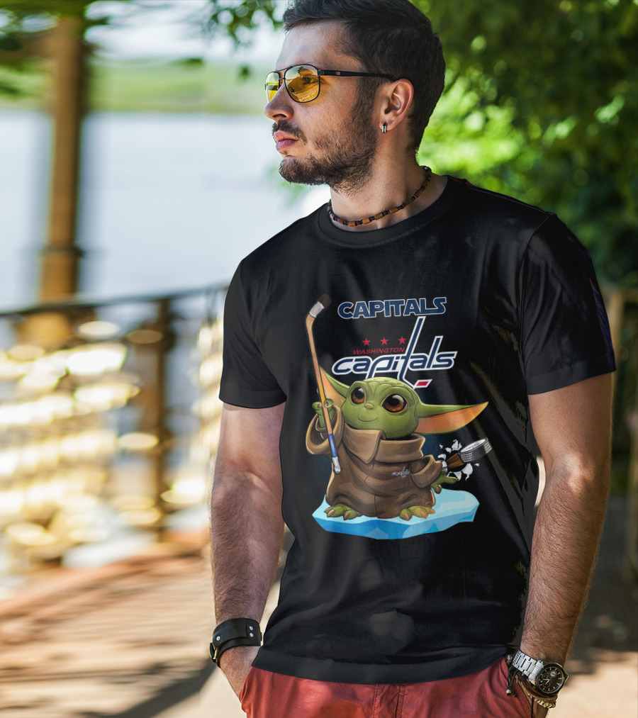 Capitals Baby Yoda Washington Capitals Hockey Star Wars Mashup T-Shirt