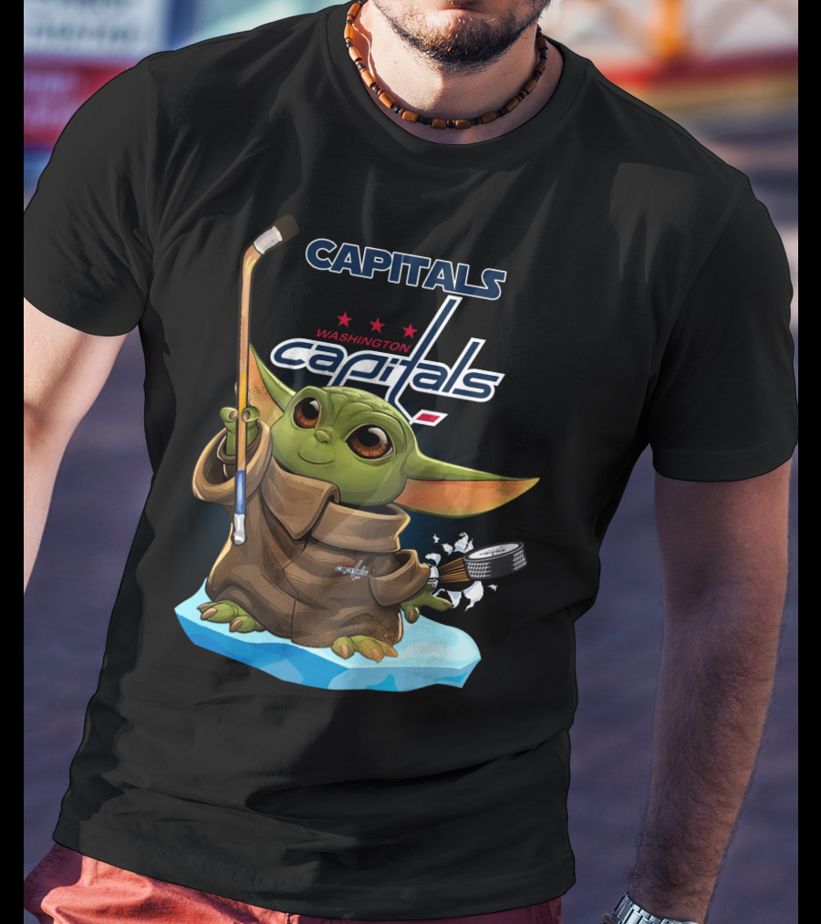 Capitals Baby Yoda Washington Capitals Hockey Star Wars Mashup T-Shirt