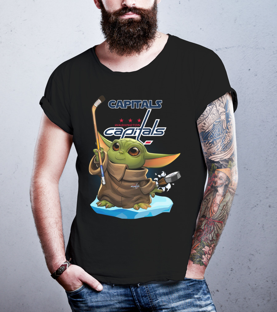 Capitals Baby Yoda Washington Capitals Hockey Star Wars Mashup T-Shirt