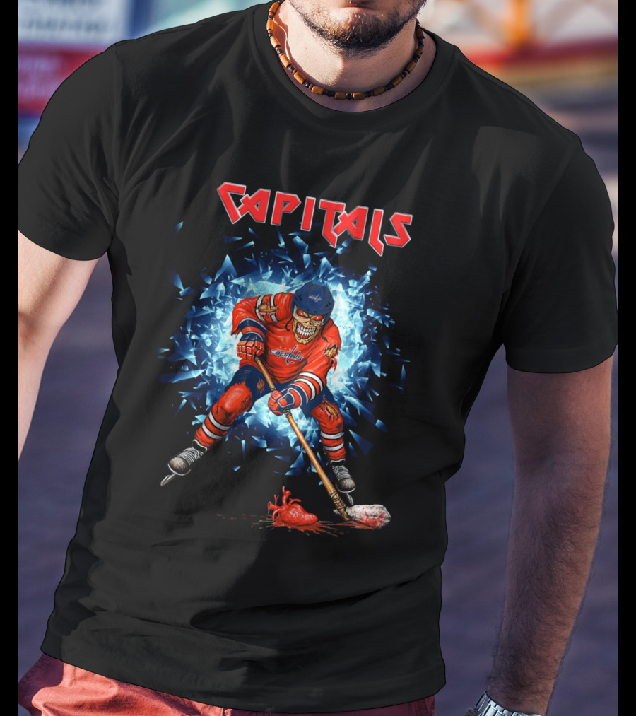 Capitals Hockey Skeleton Burst T-Shirt