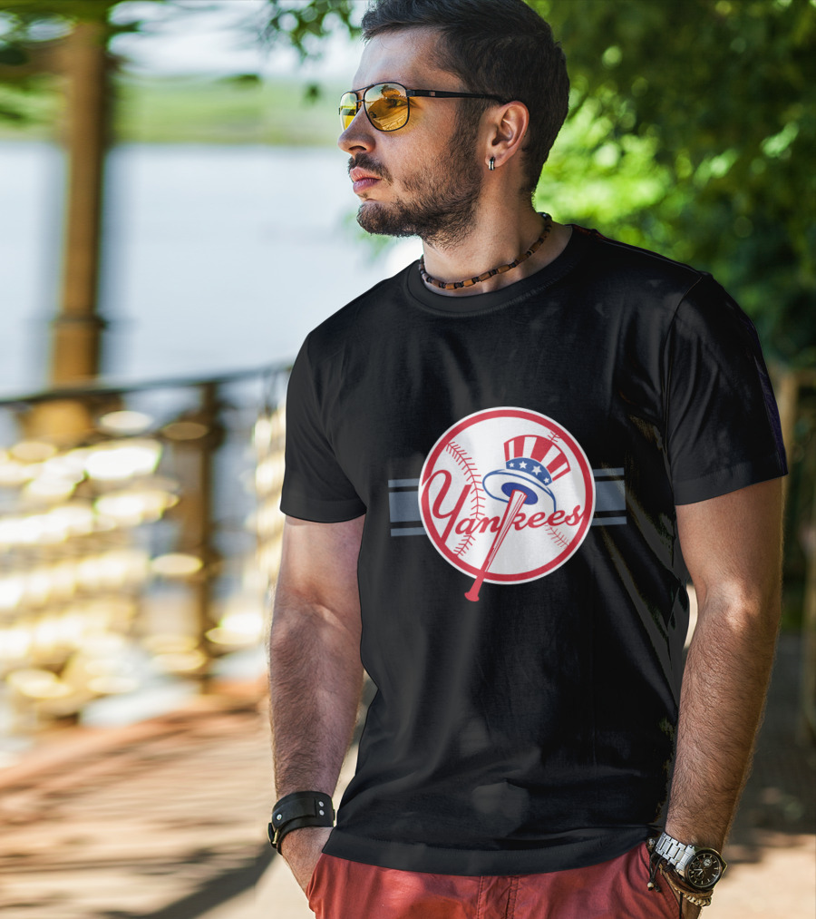 Yankees Patriotic Hat Baseball Emblem T-Shirt