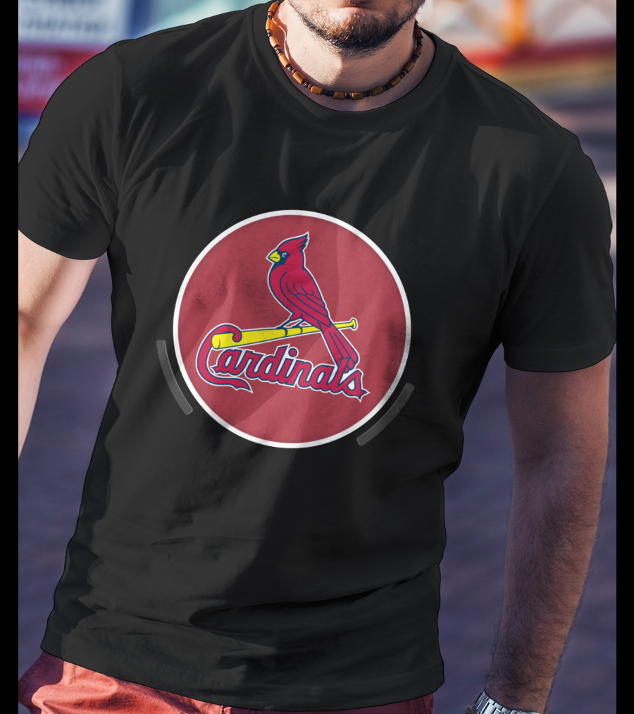 St Louis Cardinals Baseball Logo Red Bird Bat T-Shirt