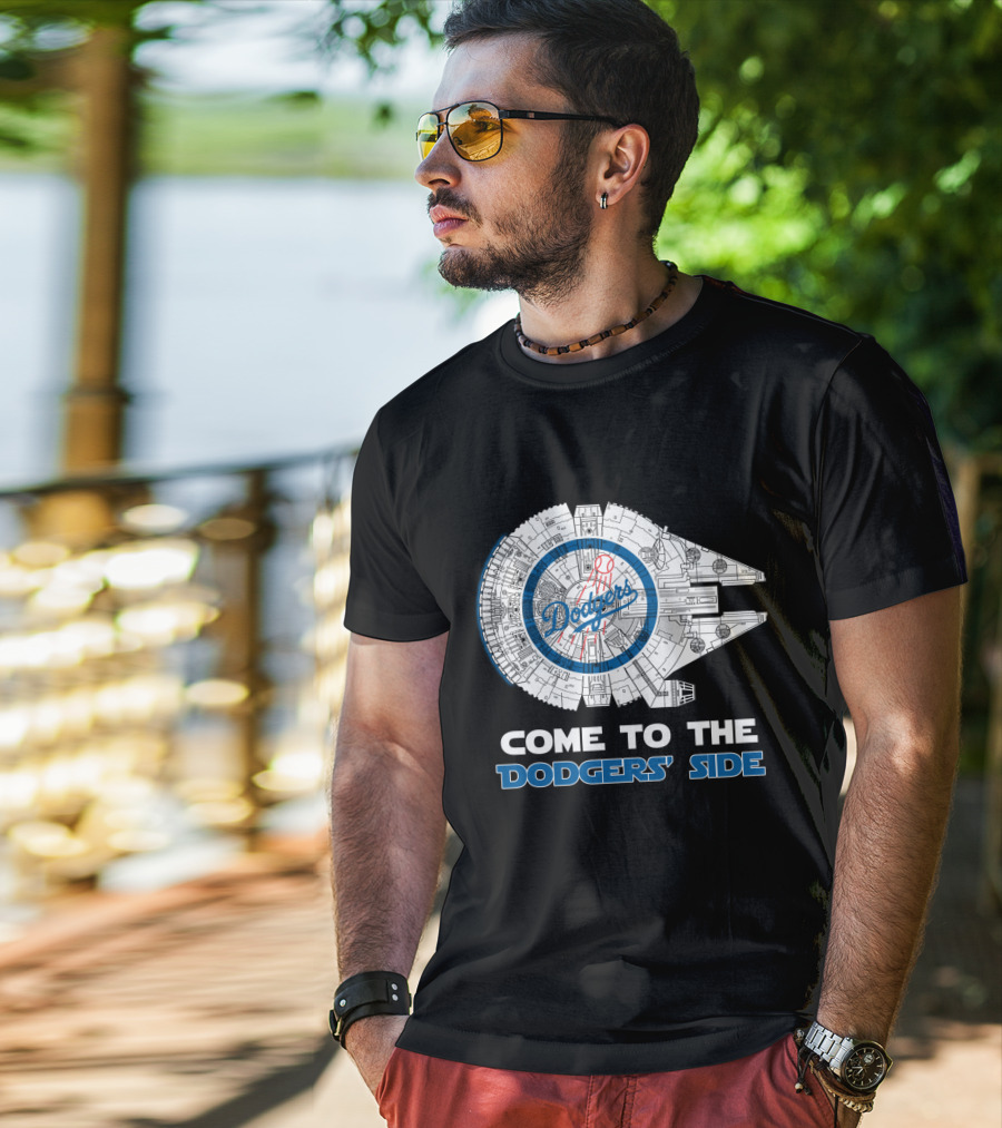Los Angeles Dodgers Millennium Falcon Come To The Dodgers' Side T-Shirt