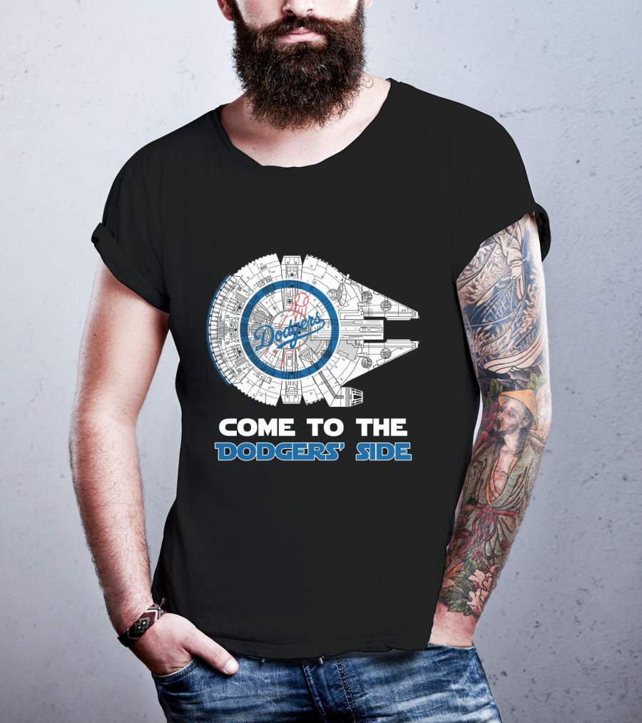 Los Angeles Dodgers Millennium Falcon Come To The Dodgers' Side T-Shirt