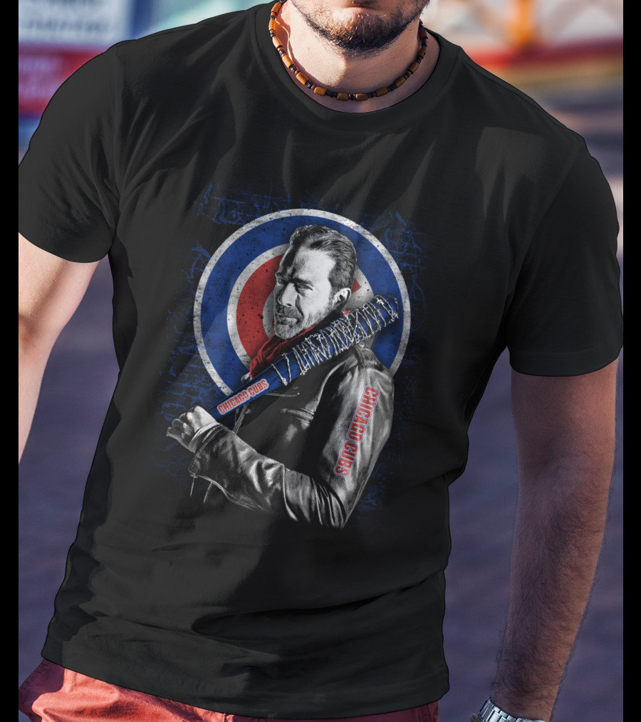 Chicago Cubs Fan With Iconic Bat And Blue Red Circle T-Shirt
