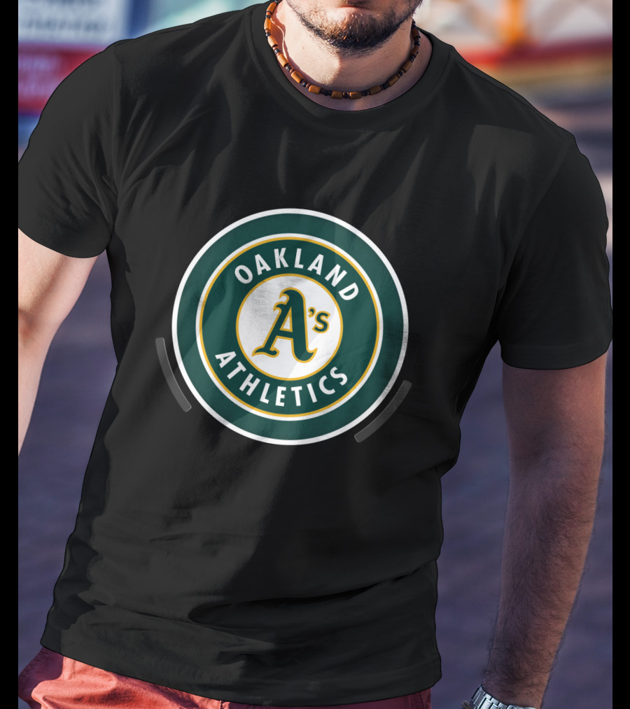 Oakland Athletics A's Logo Circle Green And Yellow T-Shirt