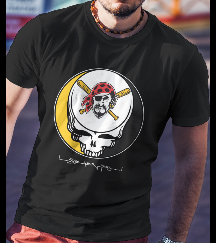 Grateful Dead Steal Your Face Pittsburgh Pirates Skull T-Shirt