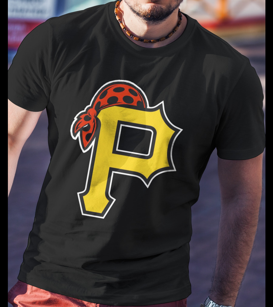 Pittsburgh Pirates Logo With Pirate Hat And Yellow P T-Shirt
