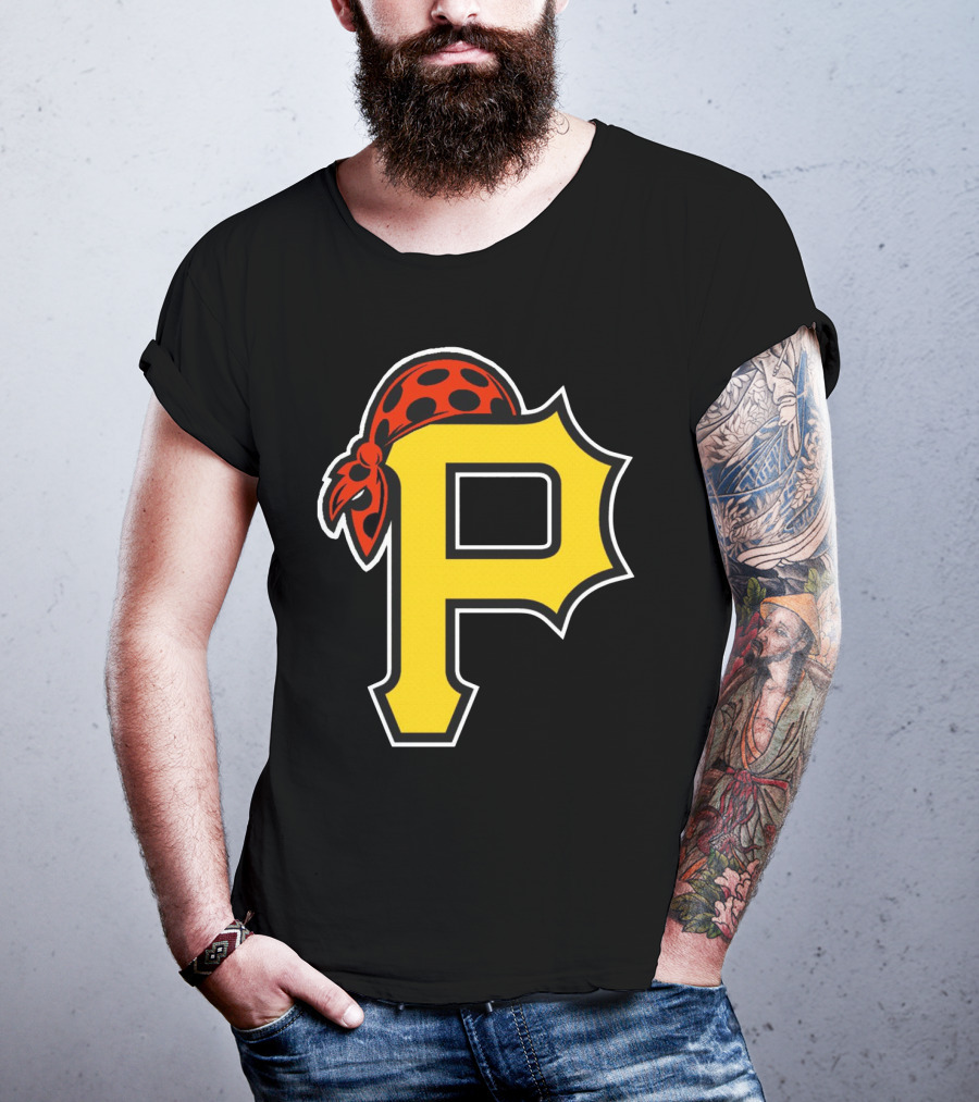 Pittsburgh Pirates Logo With Pirate Hat And Yellow P T-Shirt