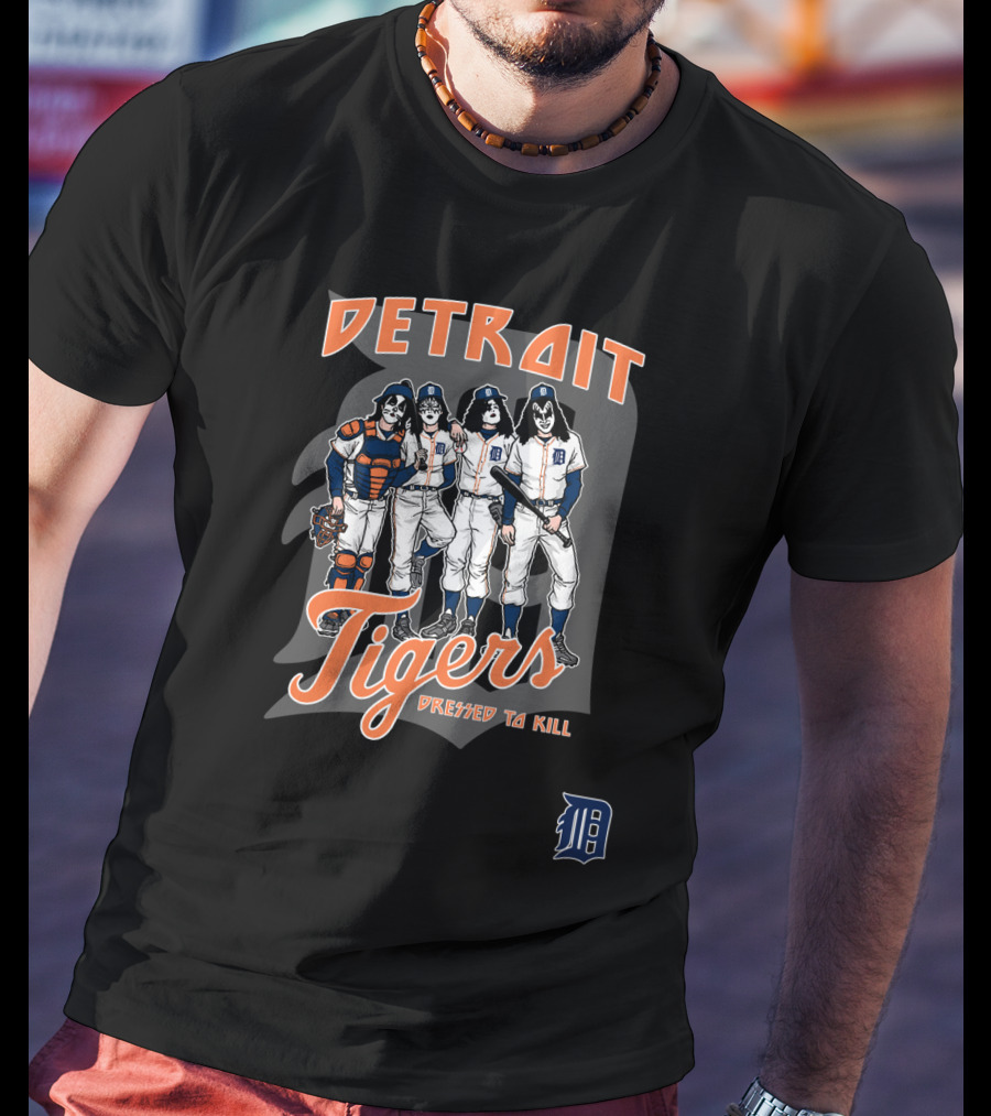 KISS Detroit Tigers Dressed To Kill Baseball Players T-Shirt