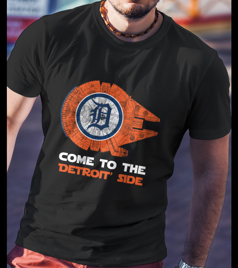 Detroit Tigers Come To The Detroit Side Millennium Falcon T-Shirt