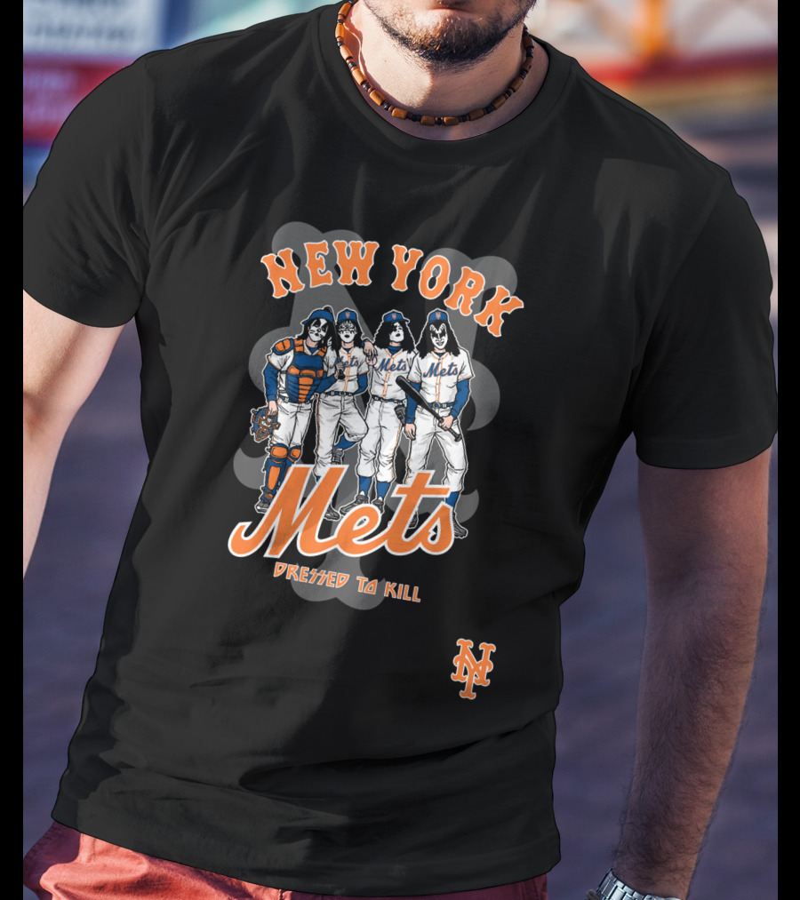 New York Mets Dressed To Kill KISS Collaboration T-Shirt