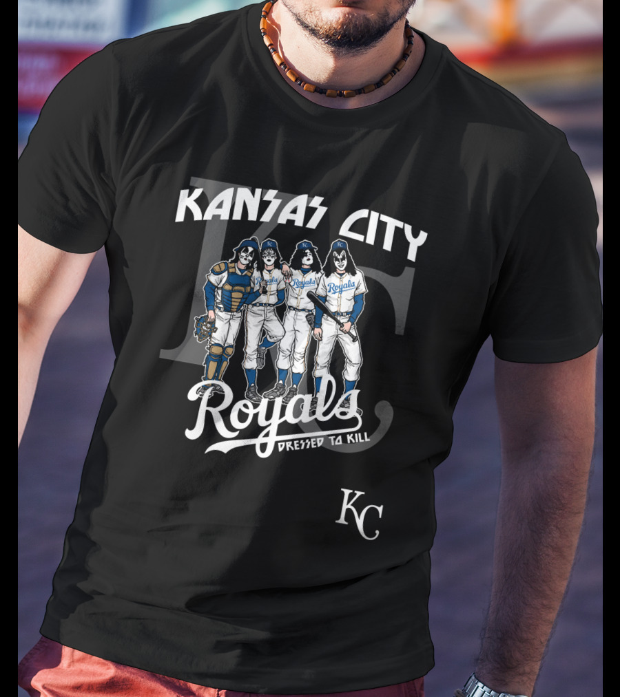 KISS Kansas City Royals Dressed To Kill KC T-Shirt