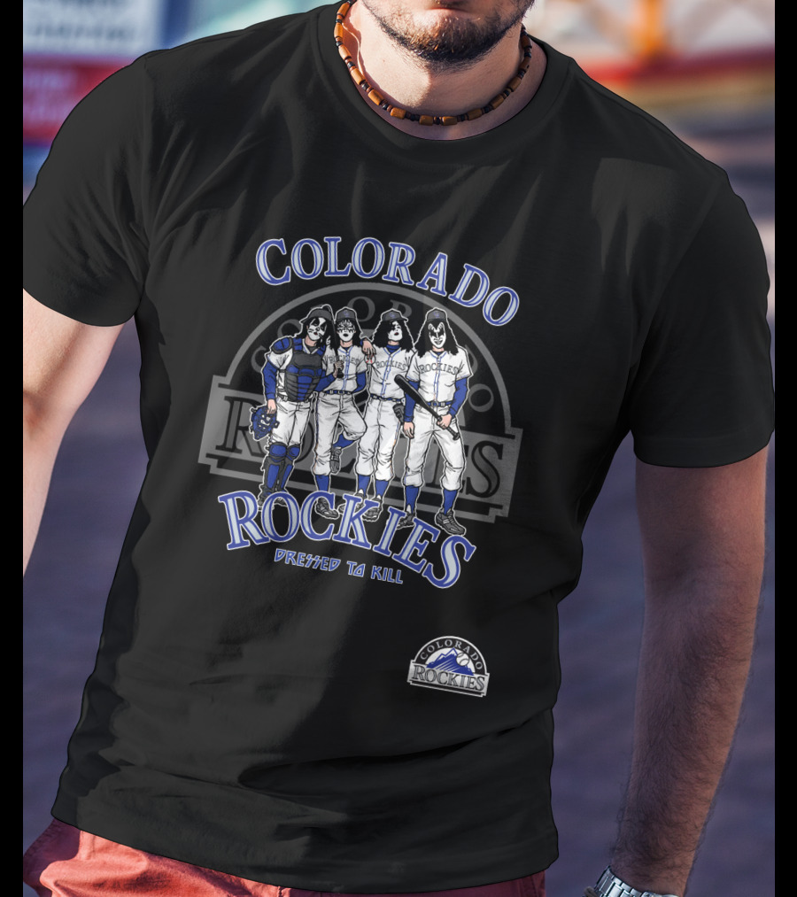 Colorado Rockies KISS Dressed To Kill Baseball T-Shirt
