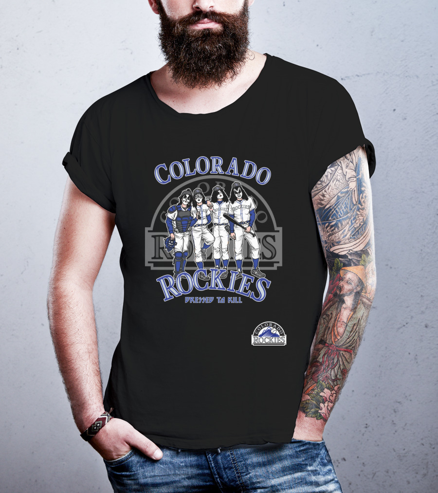 Colorado Rockies KISS Dressed To Kill Baseball T-Shirt