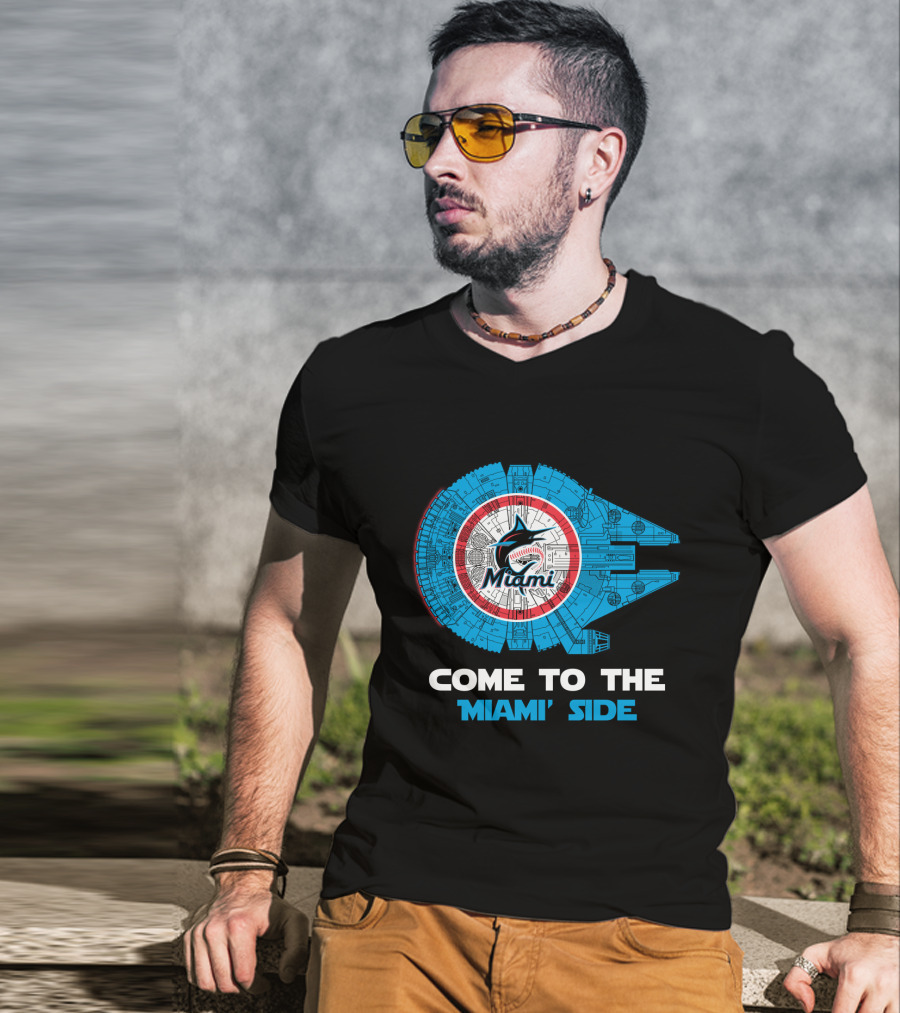 Miami Marlins Come To The Miami Side Millennium Falcon T-Shirt