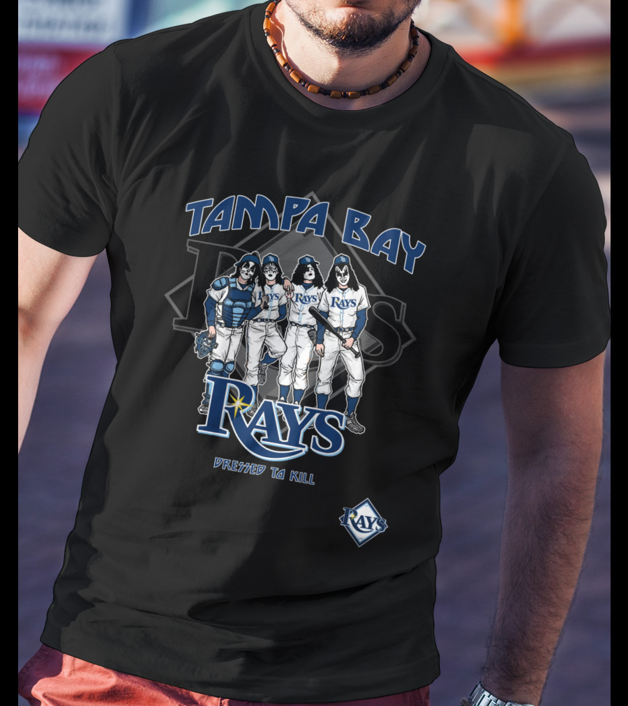 Tampa Bay Rays KISS Dressed To Kill Baseball Crossover T-Shirt