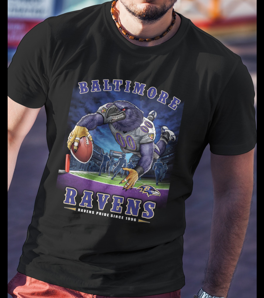 Baltimore Ravens Pride End Zone Football Since 1996 T-Shirt