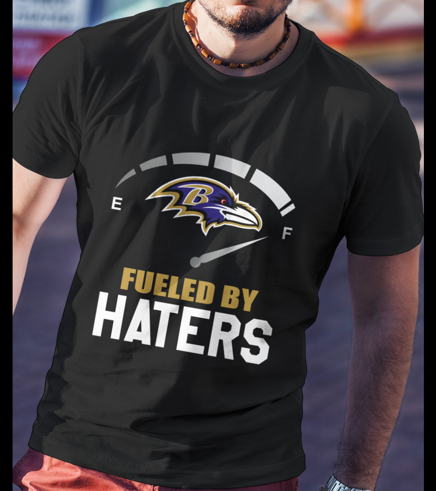 Fueled By Haters Baltimore Ravens Logo Fuel Gauge T-Shirt