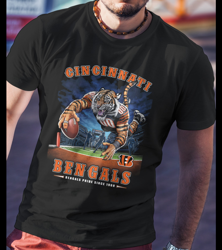 Cincinnati Bengals Pride Since 1968 Football Tiger End Zone Nfl T-Shirt