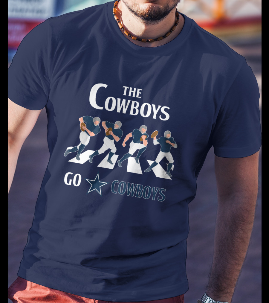 The Cowboys Go Cowboys Star Football Players Crossing T-Shirt