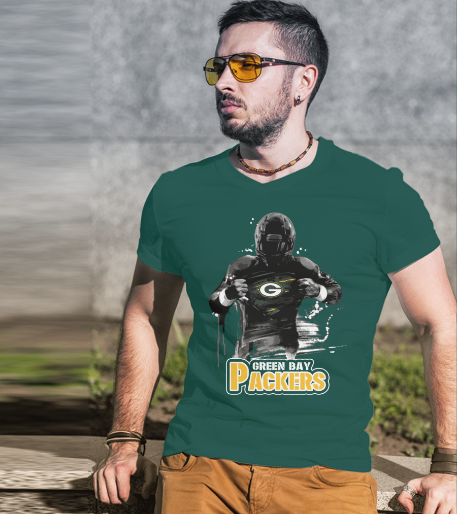 Green Bay Packers Superhero Football Player Iconic Team T-Shirt