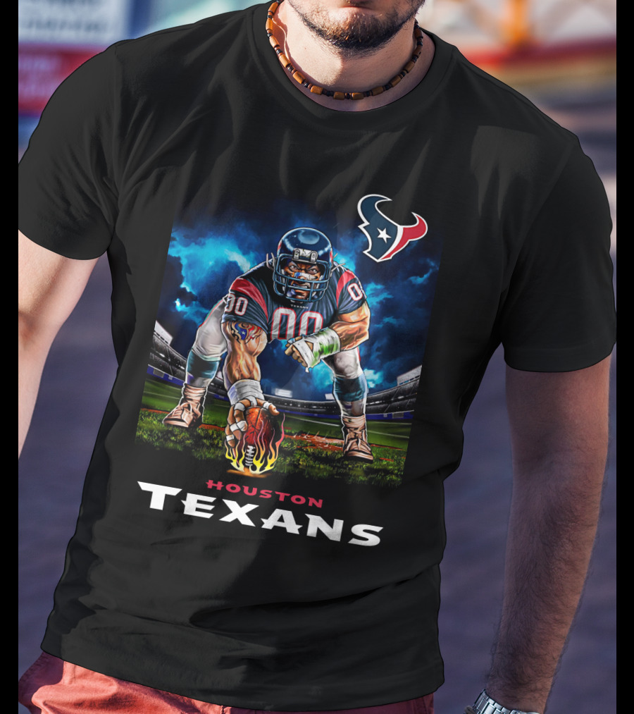 Houston Texans Football 3 Point Stance Nfl Stadium Team Spirit T-Shirt