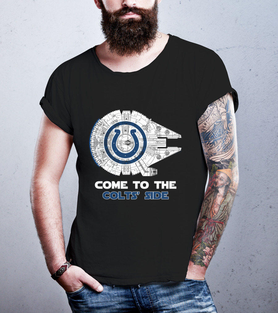 Come To The Colts' Side Millennium Falcon Indianapolis Colts T-Shirt