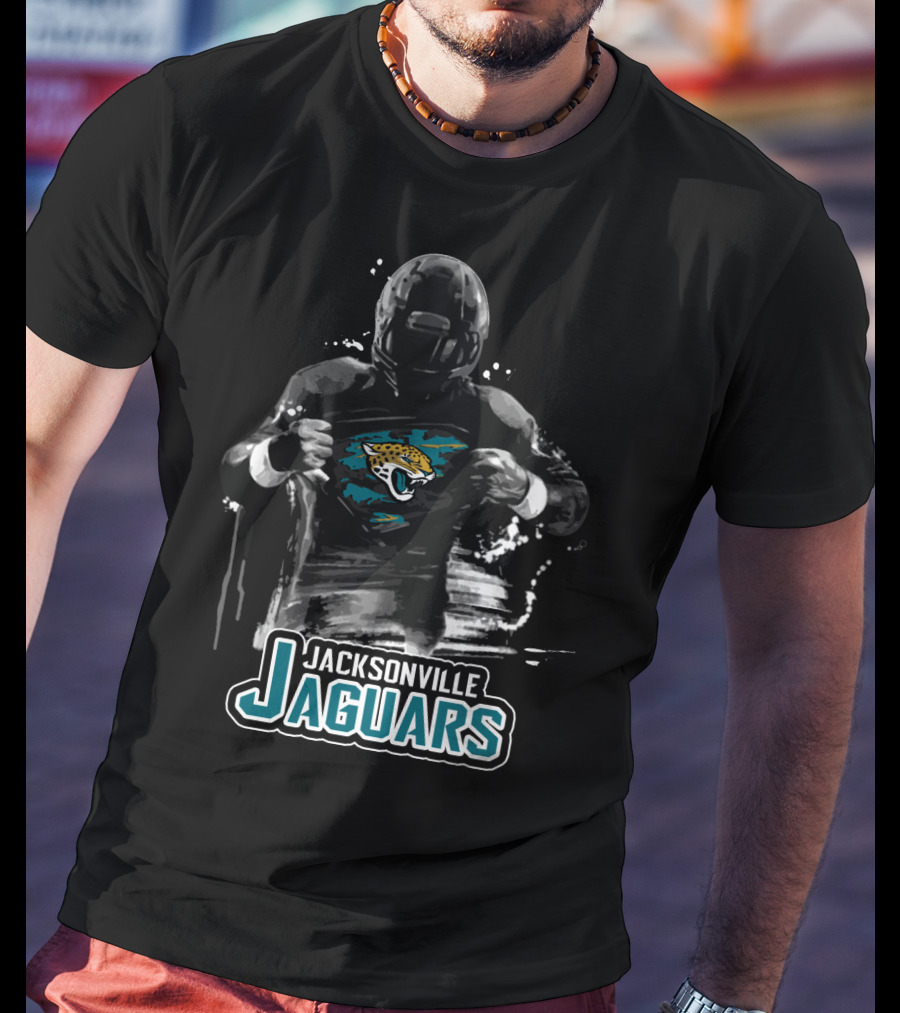 Jacksonville Jaguars Nfl Football Player In Action T-Shirt
