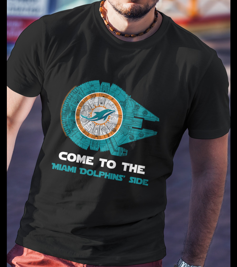 Miami Dolphins Come To The Dolphins' Side Millennium Falcon T-Shirt