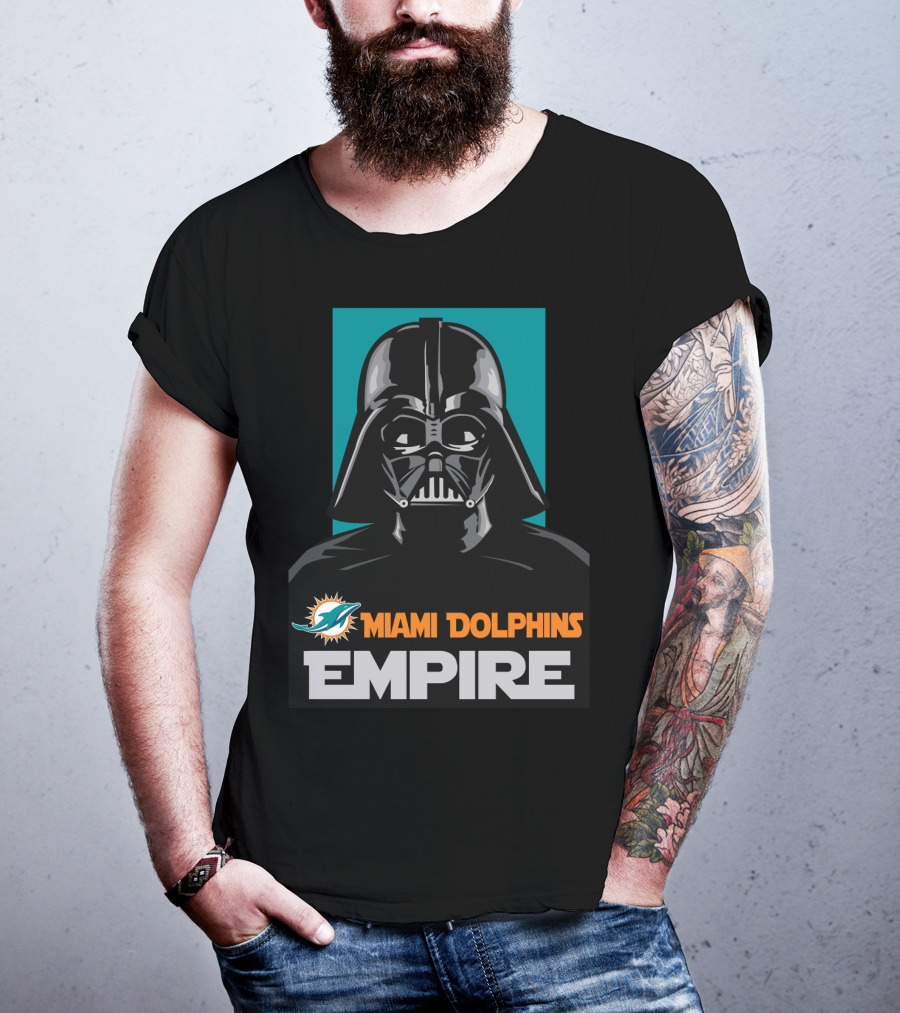 Miami Dolphins Empire Darth Vader Star Wars Crossover T-Shirt