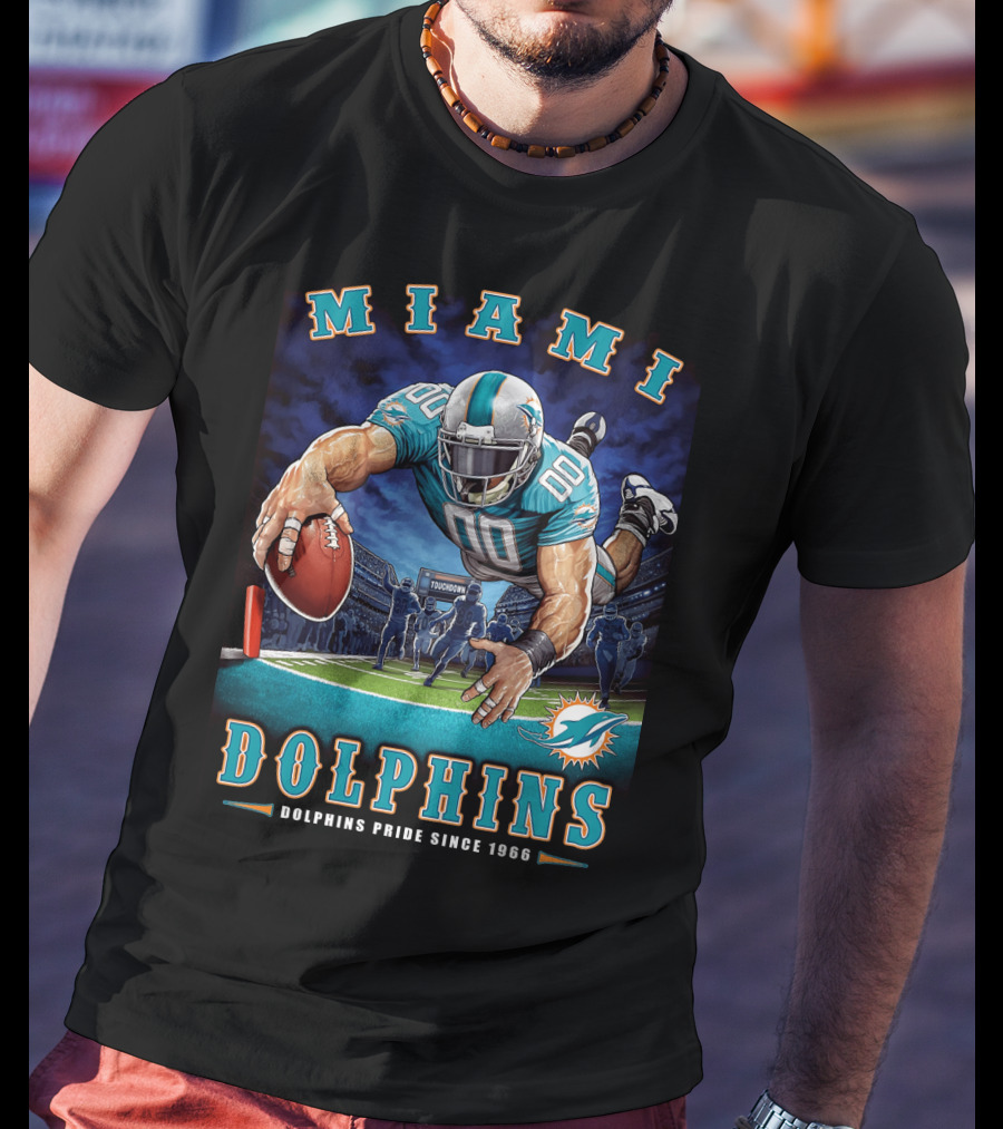 Miami Dolphins Pride Since 1966 Touchdown End Zone Nfl T-Shirt