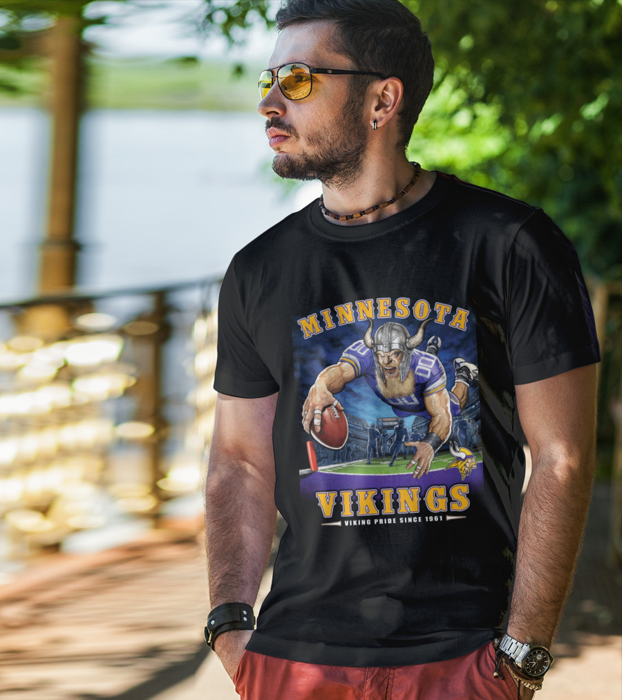 Minnesota Vikings Viking Pride Since 1961 End Zone Nfl Football T-Shirt