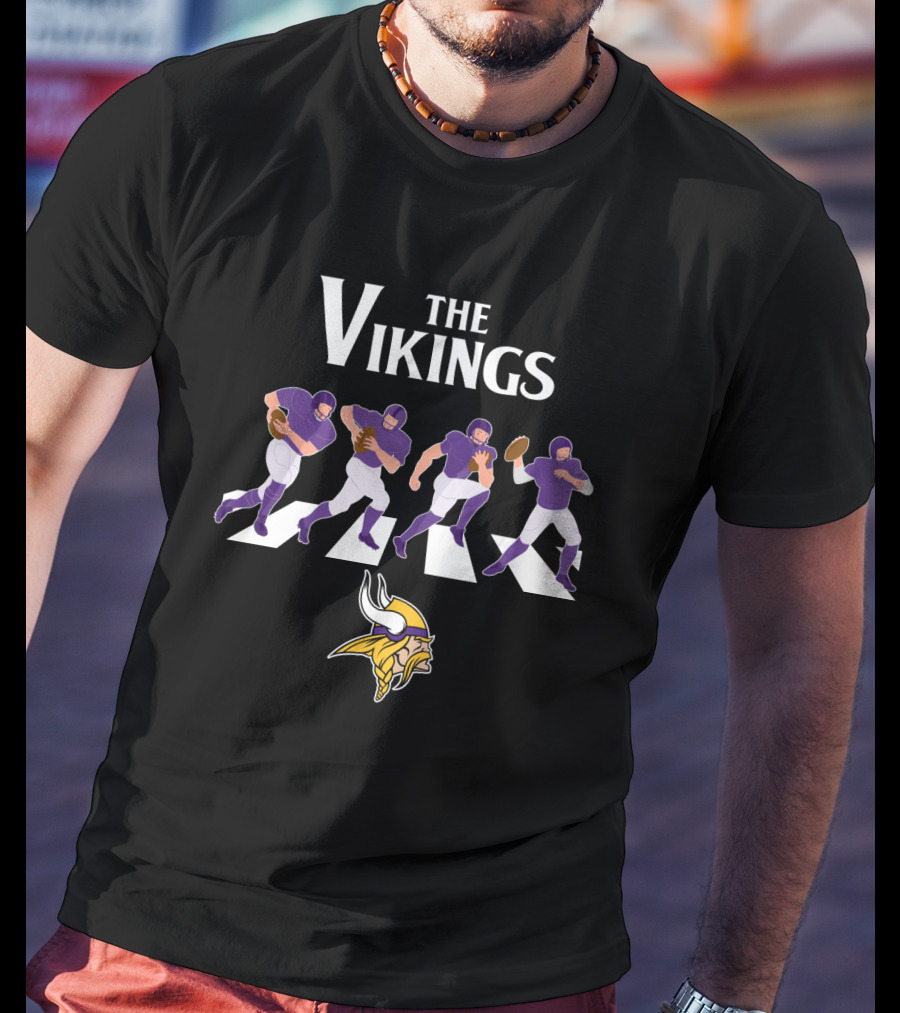 Minnesota Vikings Abbey Road Football Crossing T-Shirt